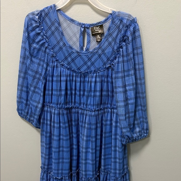 Blue Checkered Kids Dress - Picture 3 of 8